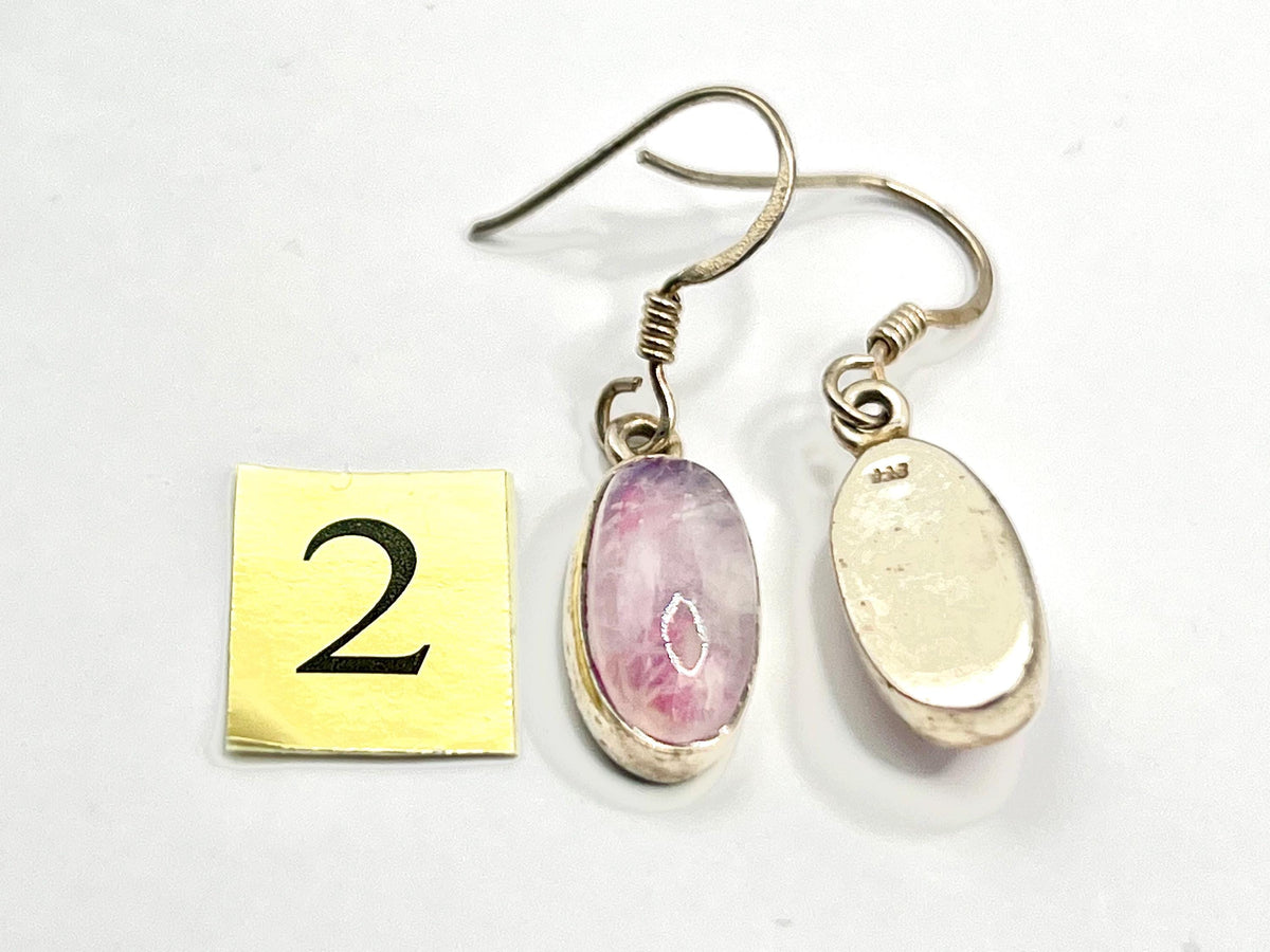 Sterling Silver Pink Moonstone Drop Earrings, Heart Chakra Crystal Dangle Earrings, Metaphysical Shop, June Birthday Gemstone Gift for her